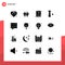 Pack of 16 Modern Solid Glyphs Signs and Symbols for Web Print Media such as data, sport, bible, game, baseball