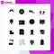 Pack of 16 Modern Solid Glyphs Signs and Symbols for Web Print Media such as idea, campaigns, print, sport, fencing
