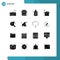 Pack of 16 Modern Solid Glyphs Signs and Symbols for Web Print Media such as leaf, glass, berry, house, service