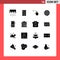 Pack of 16 Modern Solid Glyphs Signs and Symbols for Web Print Media such as programing, development, hospital, design, left