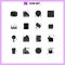 Pack of 16 Modern Solid Glyphs Signs and Symbols for Web Print Media such as screw, ecommerce, truck, credit, card