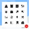 Pack of 16 Modern Solid Glyphs Signs and Symbols for Web Print Media such as singing, microphone, interior, karaoke, paper