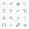 Pack of 16 Universal Line Icons for Web Applications Friday, web, finance, shop, Christmas