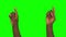Pack of 23 gestures made by Black men hands to control touchscreen on green screen background