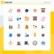 Pack of 25 creative Flat Colors of error page, shield, direction, protect, checked