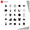 Pack of 25 creative Solid Glyphs of social, instagram, head, camera, revision