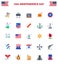 Pack of 25 creative USA Independence Day related Flats of sign; police; holiday; men; pumpkin