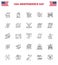 Pack of 25 creative USA Independence Day related Lines of doors; usa; casino; american; icecream