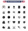 Pack of 25 creative USA Independence Day related Solid Glyph of cake; muffin; imerican; american; declaration of independence