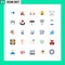 Pack of 25 Modern Flat Colors Signs and Symbols for Web Print Media such as chemistry, safety, headphone, protection, cap