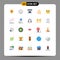 Pack of 25 Modern Flat Colors Signs and Symbols for Web Print Media such as emot, hand, banking, four, payment