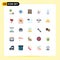 Pack of 25 Modern Flat Colors Signs and Symbols for Web Print Media such as park, fountain, window, tea, day