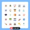 Pack of 25 Modern Flat Colors Signs and Symbols for Web Print Media such as party, audio, tree, up, user