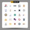 Pack of 25 Modern Flat Colors Signs and Symbols for Web Print Media such as temperature, mobile, training, smartphone, machine