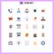 Pack of 25 Modern Flat Colors Signs and Symbols for Web Print Media such as waste, poisonous, person, gas, digital