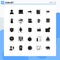 Pack of 25 Modern Solid Glyphs Signs and Symbols for Web Print Media such as arrow, pray, arrow, rug, carpet