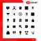 Pack of 25 Modern Solid Glyphs Signs and Symbols for Web Print Media such as draft, architecture, cloud, layout, field