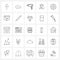 Pack of 25 Universal Line Icons for Web Applications drawing, paint, left, paint, hair