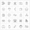 Pack of 25 Universal Line Icons for Web Applications photo, image, cream, digital, sweet