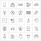 Pack of 25 Universal Line Icons for Web Applications sports, Olympics, science, champions, film