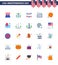 Pack of 25 USA Independence Day Celebration Flats Signs and 4th July Symbols such as basketball; video; american; movis; garland