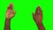 Pack of 27 gestures made by Black men palm hand to control touchscreen on green screen background