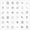 Pack of 36 Universal Line Icons for Web Applications makeup, beauty, calculator, world charities, global charity