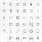 Pack of 36 Universal Line Icons for Web Applications phone, fire, droop, camping, not