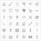 Pack of 36 Universal Line Icons for Web Applications science, beat, phone, heart, learn
