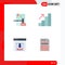 Pack of 4 creative Flat Icons of business, download, dmca, career, multimedia