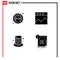 Pack of 4 creative Solid Glyphs of gauge, party, speed, website, structure