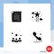 Pack of 4 creative Solid Glyphs of student, business, student notes, star, profile