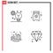 Pack of 4 Modern Filledline Flat Colors Signs and Symbols for Web Print Media such as artificial intelligence, halloween,