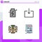 Pack of 4 Modern Filledline Flat Colors Signs and Symbols for Web Print Media such as battery, donation, energy, enter, money