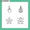 Pack of 4 Modern Filledline Flat Colors Signs and Symbols for Web Print Media such as fingers  sea  research  tube  starfish