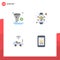 Pack of 4 Modern Flat Icons Signs and Symbols for Web Print Media such as add, atou, design, smart, wifi