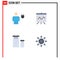 Pack of 4 Modern Flat Icons Signs and Symbols for Web Print Media such as avatar, colors, human, graph, development