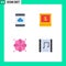 Pack of 4 Modern Flat Icons Signs and Symbols for Web Print Media such as backup, element, board, school, concert