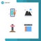 Pack of 4 Modern Flat Icons Signs and Symbols for Web Print Media such as bag, celebration, online store, game, cross