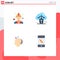 Pack of 4 Modern Flat Icons Signs and Symbols for Web Print Media such as builder, imaginative, mouse, online, idea