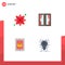 Pack of 4 Modern Flat Icons Signs and Symbols for Web Print Media such as chamomile, mobile, plant, furniture, service