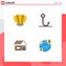 Pack of 4 Modern Flat Icons Signs and Symbols for Web Print Media such as diving, build, ocean, fishing, home