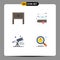 Pack of 4 Modern Flat Icons Signs and Symbols for Web Print Media such as end, spyglass, interior, education, astronomy