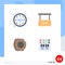 Pack of 4 Modern Flat Icons Signs and Symbols for Web Print Media such as gdpr, apricot juice, data, close, fruits