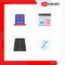 Pack of 4 Modern Flat Icons Signs and Symbols for Web Print Media such as hat, construction, usa, design, grid