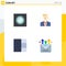 Pack of 4 Modern Flat Icons Signs and Symbols for Web Print Media such as interior, grid, recessed, head, mail