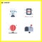 Pack of 4 Modern Flat Icons Signs and Symbols for Web Print Media such as lamp, adventure, oil lamp, board, cloud