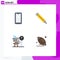 Pack of 4 Modern Flat Icons Signs and Symbols for Web Print Media such as phone, key, android, ruler, real estate