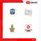 Pack of 4 Modern Flat Icons Signs and Symbols for Web Print Media such as rail, nature, contibution, image, spring