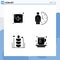 Pack of 4 Modern Solid Glyphs Signs and Symbols for Web Print Media such as arrow, food, clock, optimization, thanksgiving